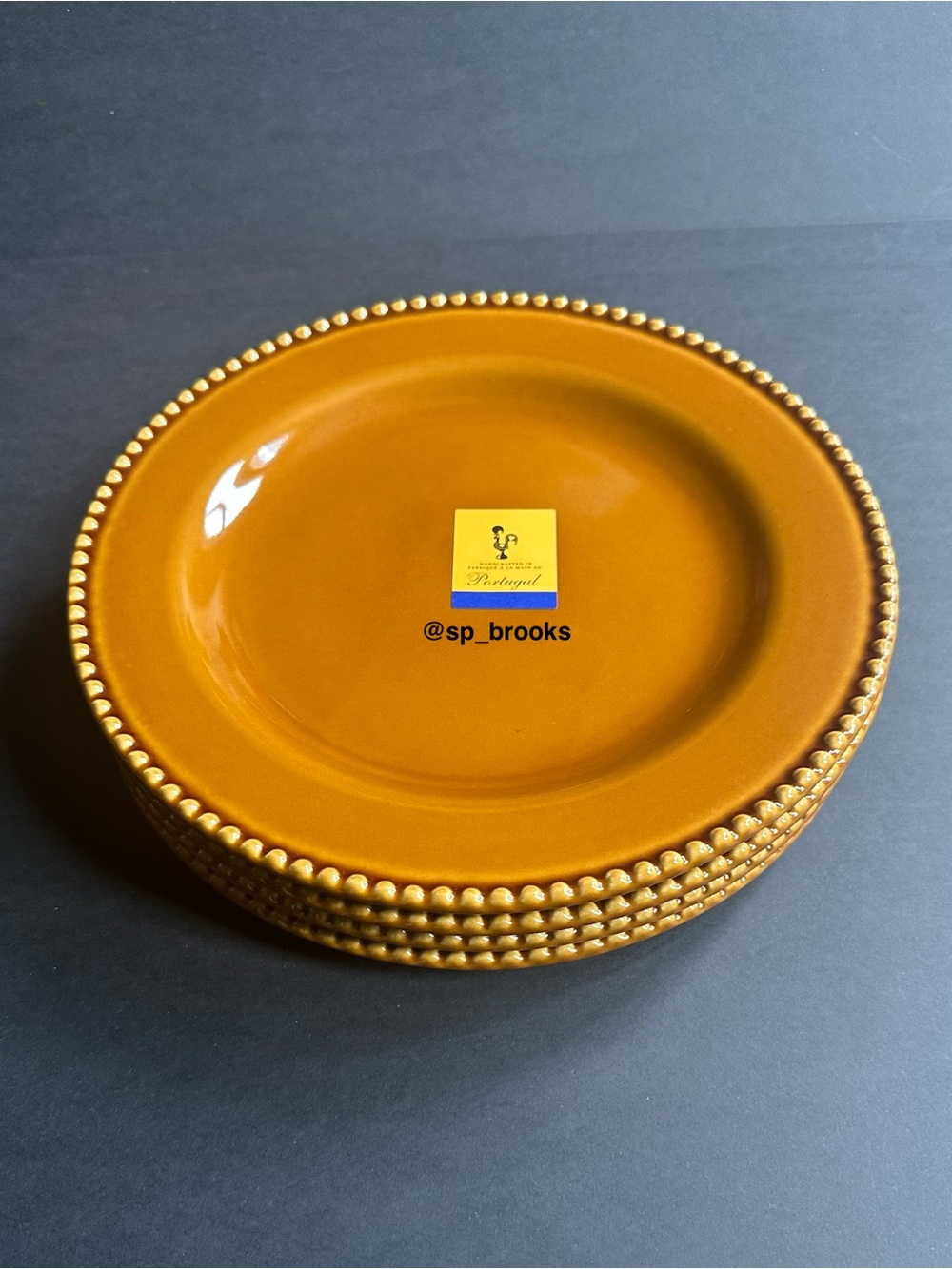 🎁4PC MATCERAMICA Portugal Handcrafted Ceramic Dinner Plates 11.25” Bronze Brown